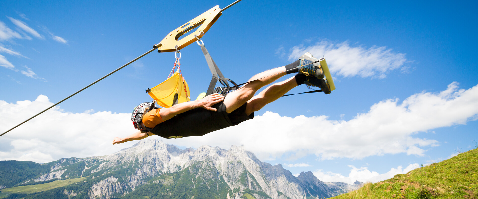 Sommer-Shooting Sommer Flying Fox XXL Leogang  | © Tom Bause